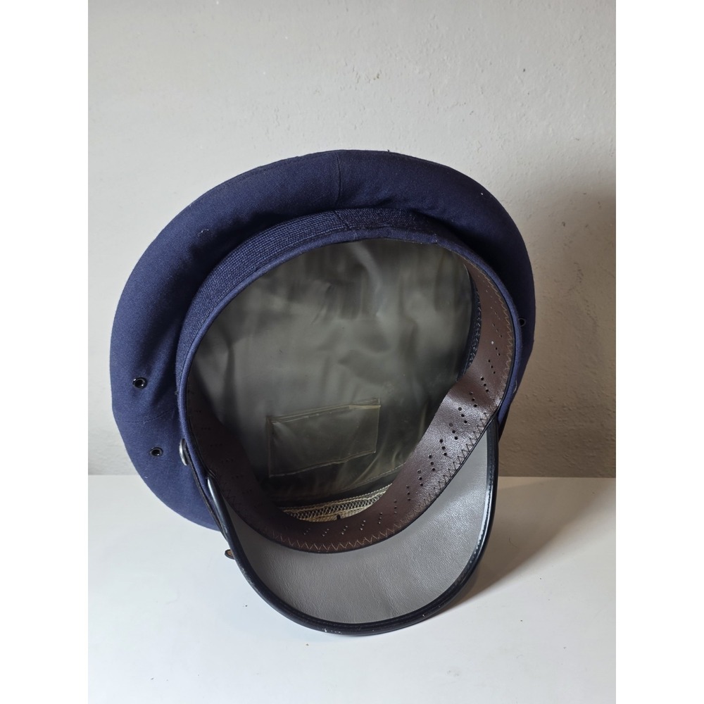 Vintage USAF Air Force Enlisted Service Cap Wire Crown Blue 7 5/8 1950-1970's ? - Picture 5 of 8